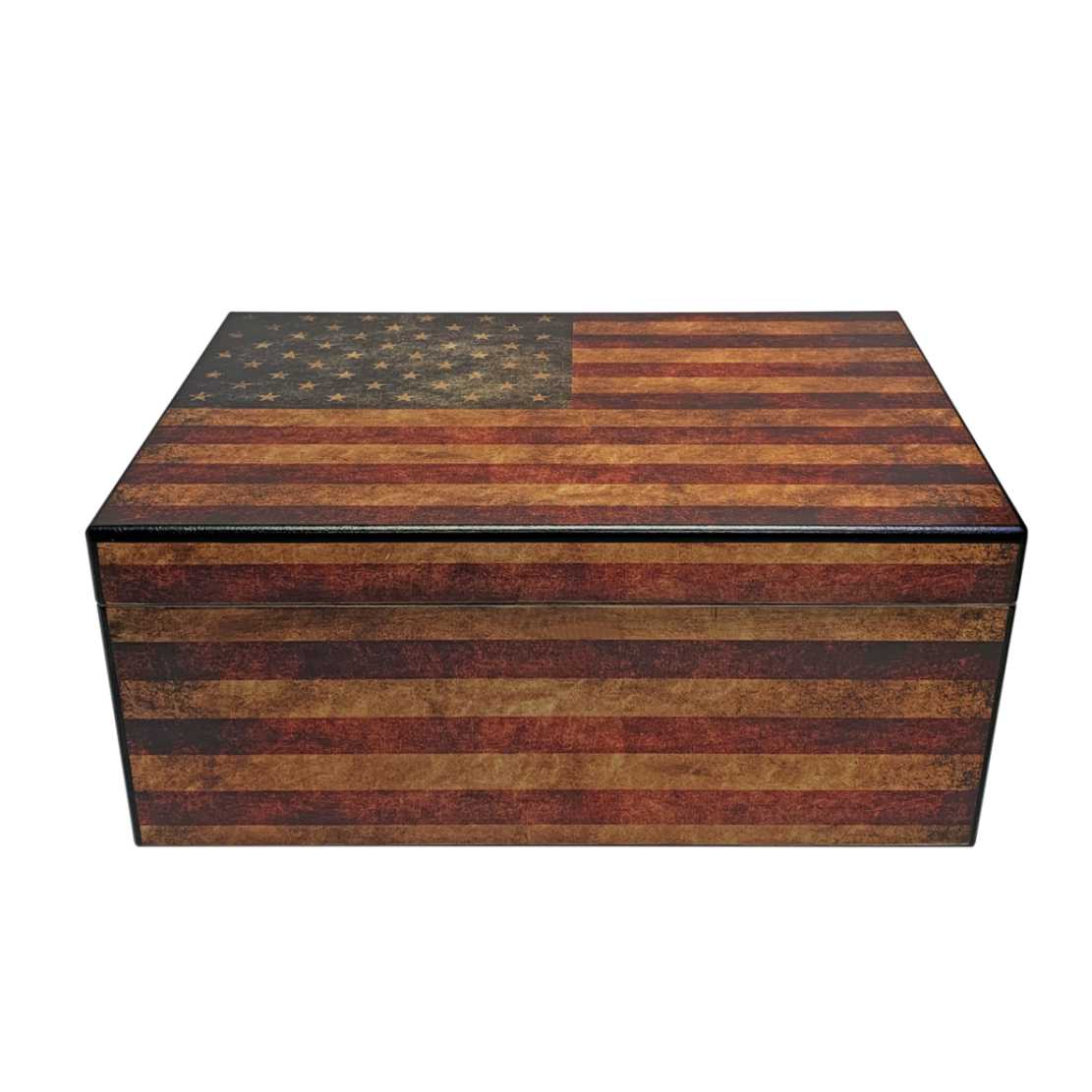 Personalized Old Glory Spanish Cedar Humidor - Personalized Engraved Gifts