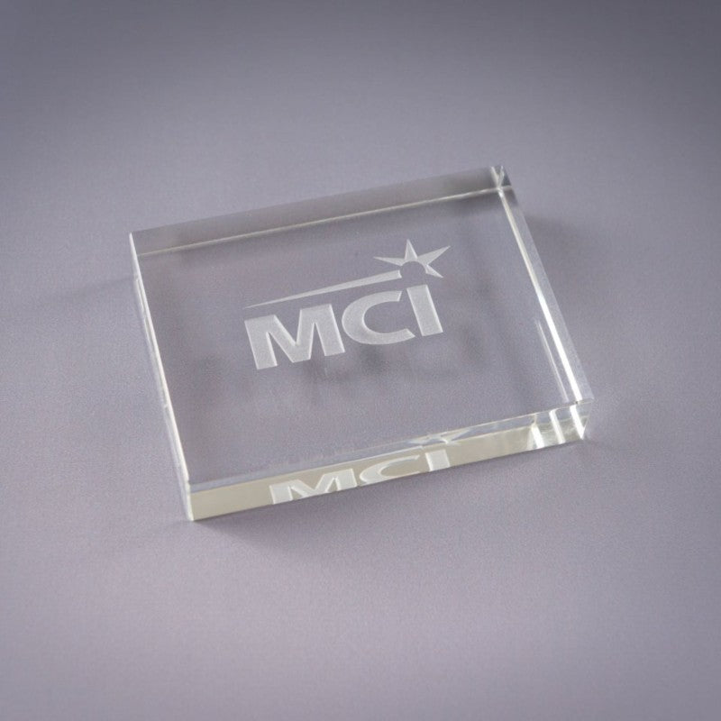 Engraved Optic Crystal Modernist Paperweights - Personalized Engraved Gifts