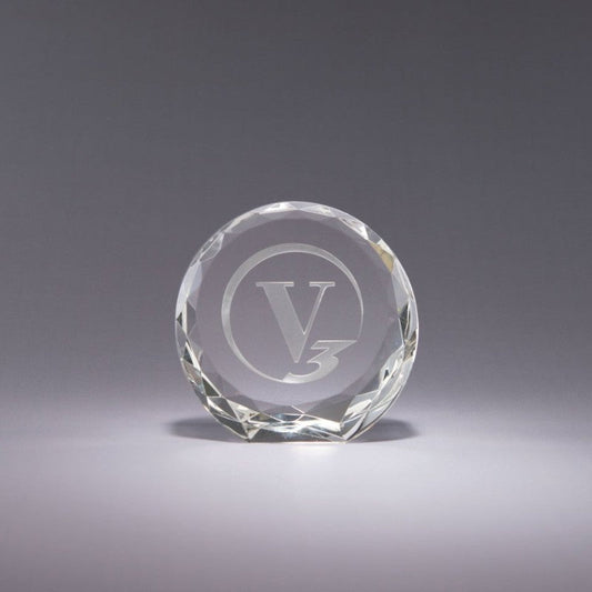 Engraved Optic Crystal Sun Standup Paperweight - Personalized Engraved Gifts