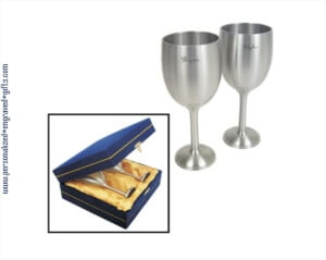 Engraved Pewter Goblet Set with Velvet Gift Box - Personalized Engraved Gifts