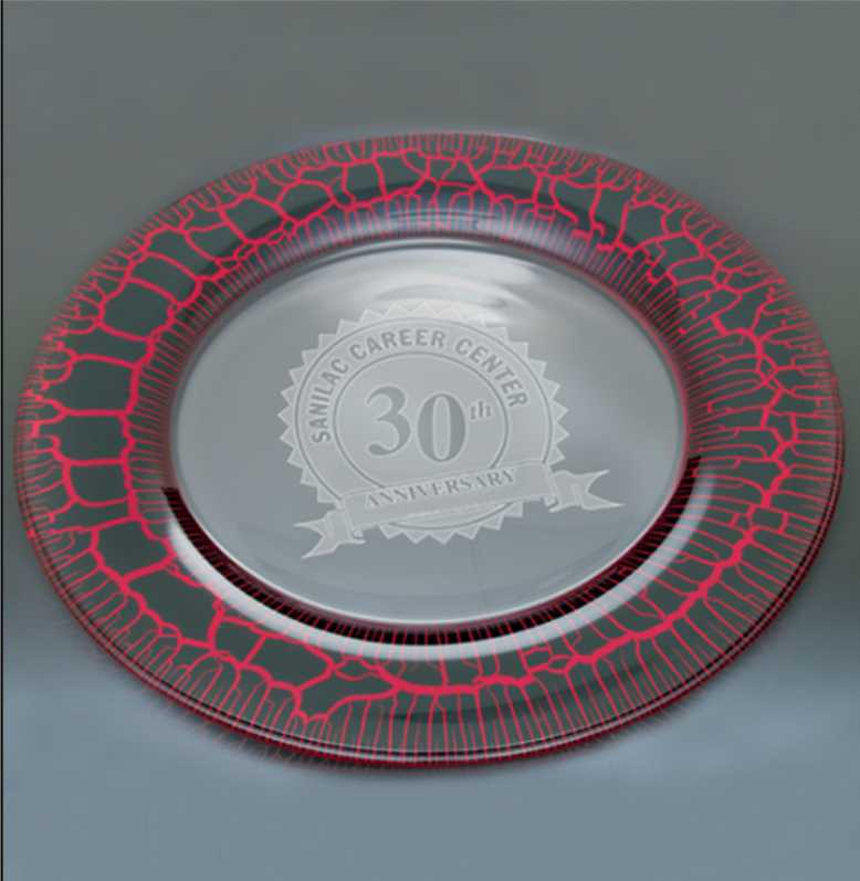 Engraved Red Leopard Presentation Plate - Personalized Engraved Gifts