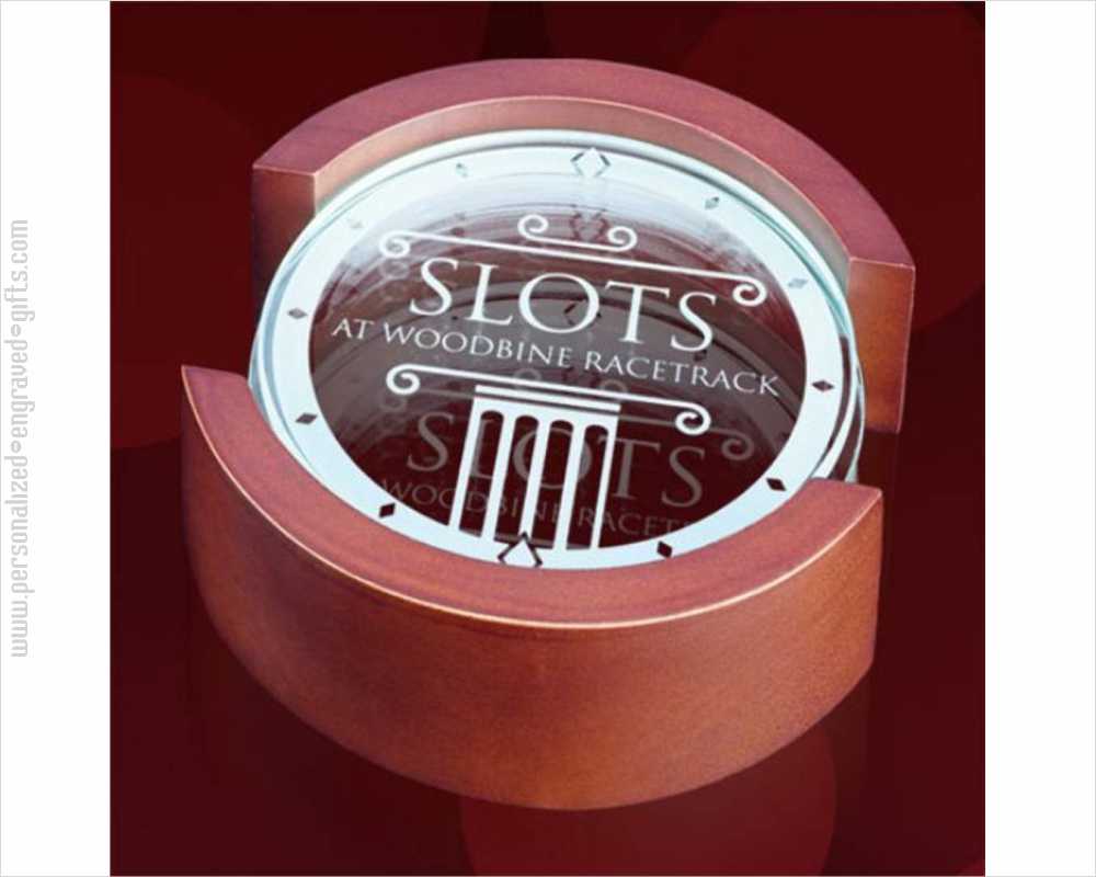 Engraved Round Coasters in Wooden Holder - Asher - Personalized Engraved Gifts