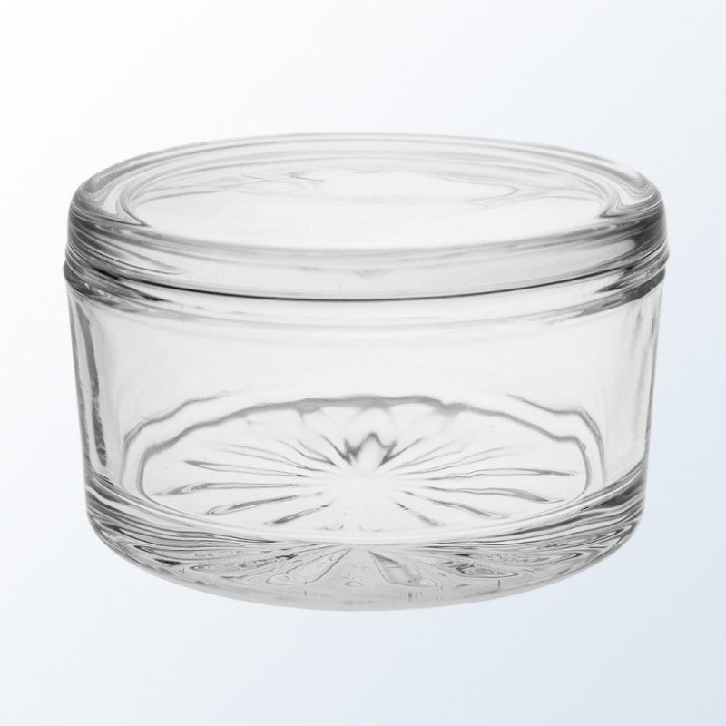 Engraved Round Crystal Candy Dish ~ Etoile - Personalized Engraved Gifts