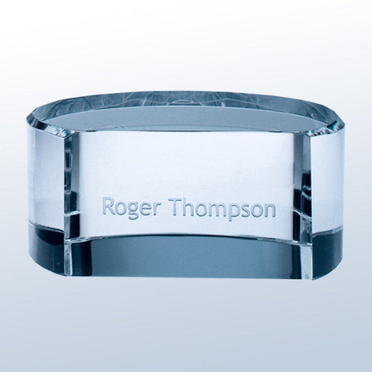 Engraved Solid Crystal Name Plate or Paperweight ~ Bolla - Personalized Engraved Gifts