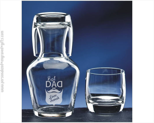 Personalized Water Carafe and Glass Engraved Just for Dad - Personalized Engraved Gifts