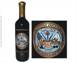 Engraved Wine Bottle - Army Logo - Personalized Engraved Gifts