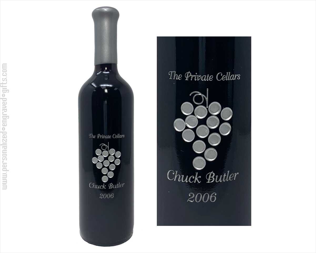 Engraved Wine Bottles-Grapes 1 - Personalized Engraved Gifts
