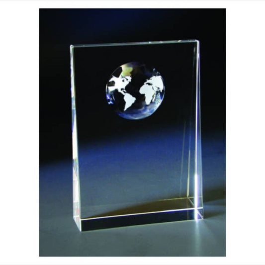 Engraved World Award Crystal Wedge - Personalized Engraved Gifts