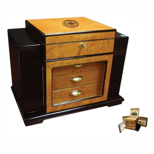 Engraved Two Tone Finish Humidor ~ Baron - Personalized Engraved Gifts
