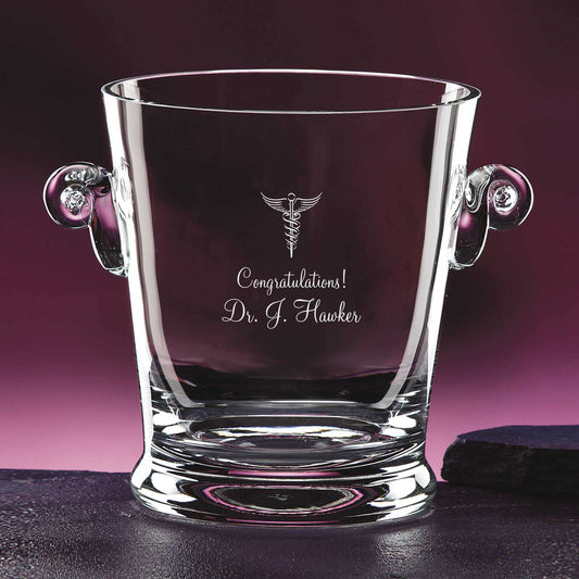 Cubo de hielo de vidrio grabado personalizado para celebraciones