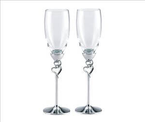 Personalized Intertwined Heart Flutes (Set of 2) - Personalized Engraved Gifts