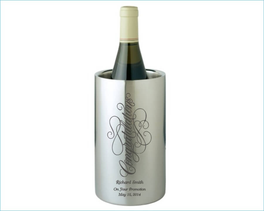 Custom Engraved Straight Sided Stainless Steel Wine Cooler Vlad - Personalized Engraved Gifts