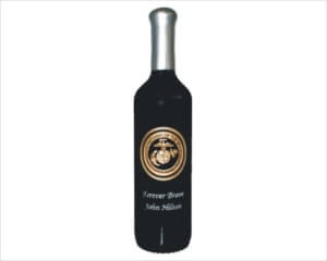 Engraved Wine Bottle - Gold Marines - Personalized Engraved Gifts