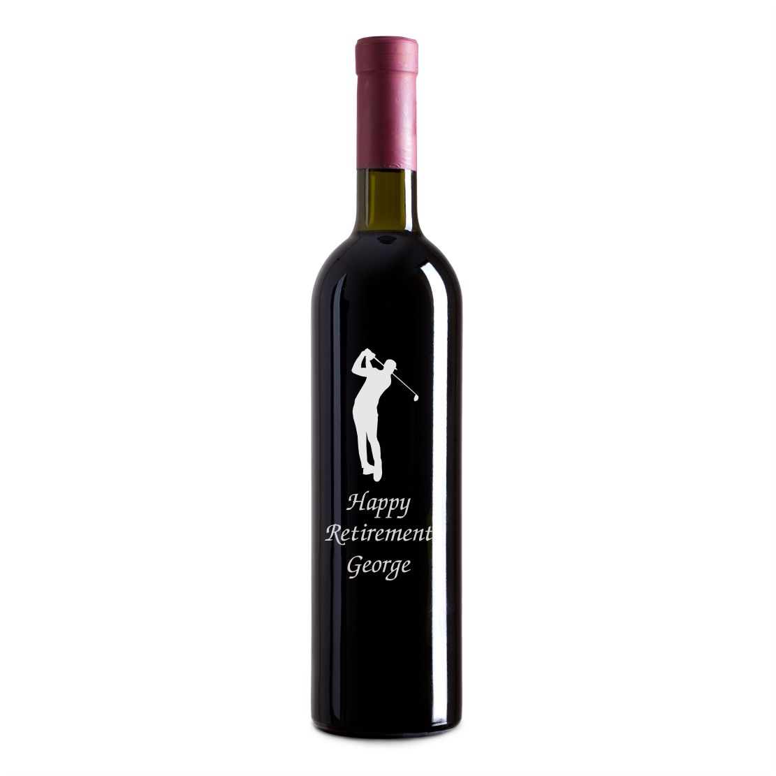 Custom Engraved Wine Bottle- Golf Design Putter 1 - Personalized Engraved Gifts