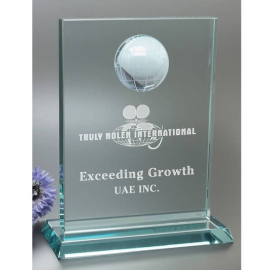 Etched World Glass Award - Personalized Engraved Gifts