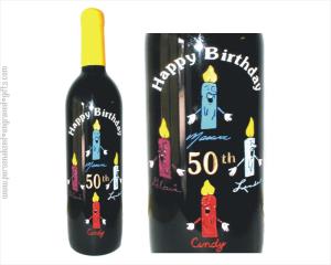 Four Singing Candles Deep Engraved in the Bottle - Personalized Engraved Gifts