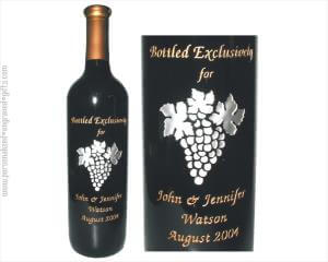 Grape Cluster Engraved on a Wine Bottle - Personalized Engraved Gifts