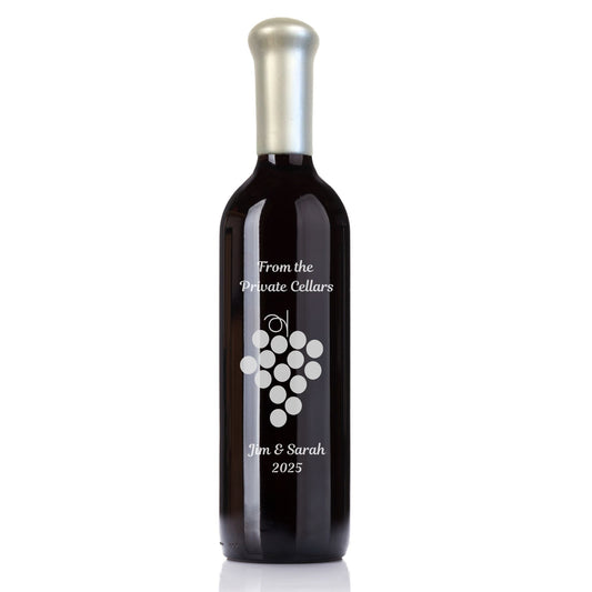Botellas de vino grabadas - Uvas 1