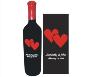 Engraved Wine Bottles Heart Design # 6 - Personalized Engraved Gifts