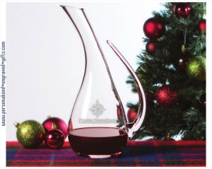Holiday 54oz Engraved Crystal Decanter with Handle - Personalized Engraved Gifts