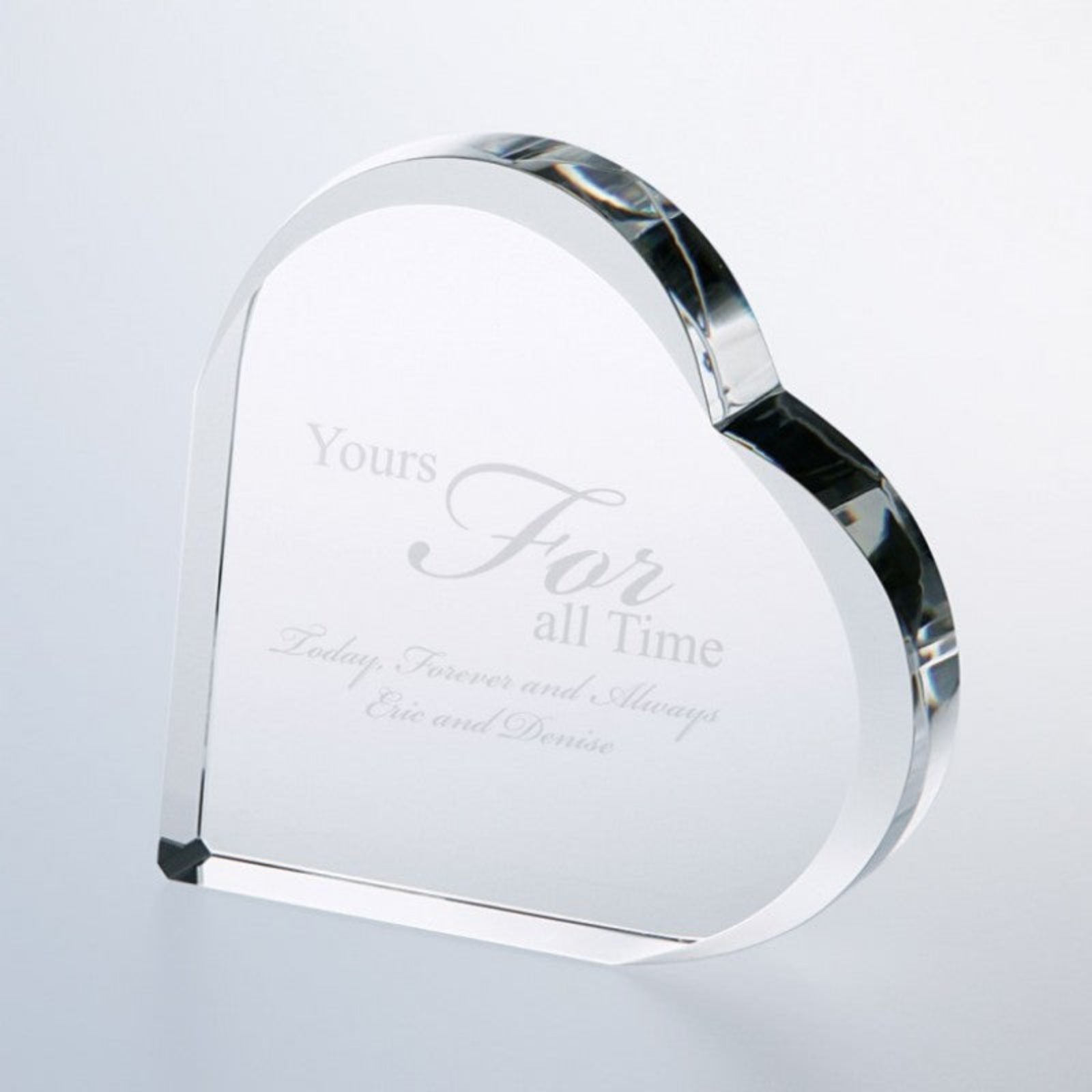 Keepsake Crystal Heart - From Wedding Party to Living Room "Ava" - Personalized Engraved Gifts
