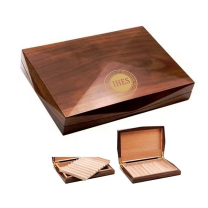 Wooden Desktop Humidor Engraved ~ Geometric - Personalized Engraved Gifts