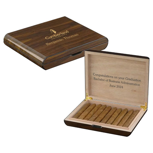 Engraved Piano Finish Small Humidor ~ Teatro - Personalized Engraved Gifts