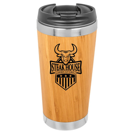 Personalized  Engraved Bamboo Travel Coffee Mug - Personalized Engraved Gifts