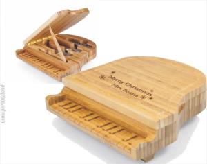 Laser Engraved Grand Piano Shaped Cheese Board - Personalized Engraved Gifts