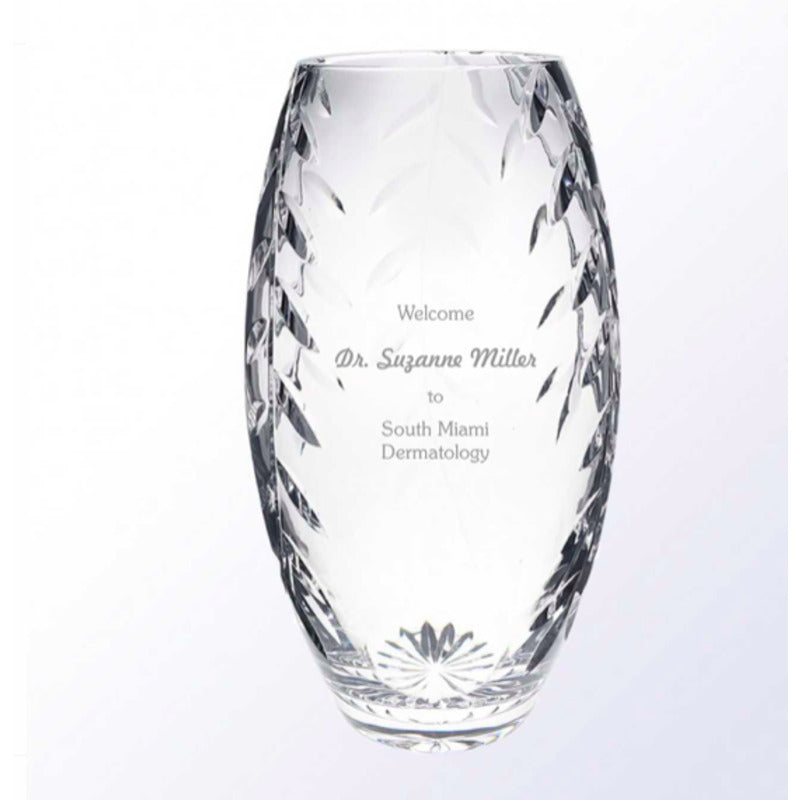 Lead Crystal Vase with Bevel Cuts ~ Olite - Personalized Engraved Gifts