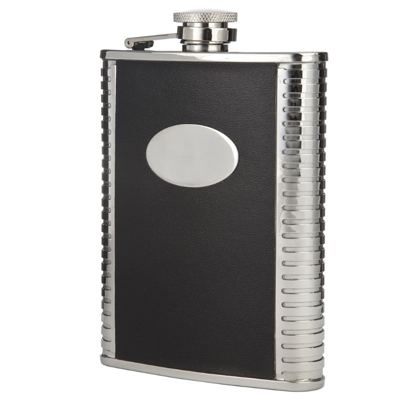 Monogramed Leather Bound Flask - 21 at Last! - Personalized Engraved Gifts