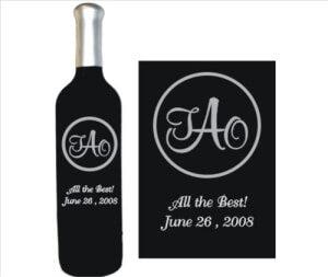 Engraved Wine Bottles - Monograms - Murphy Script Style - Personalized Engraved Gifts