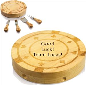 Casino Cheese Cutting Board Expertly Engraved With Your Text - Personalized Engraved Gifts