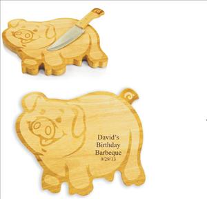 Pig Shaped Cutting Board Engraved with your text - Personalized Engraved Gifts