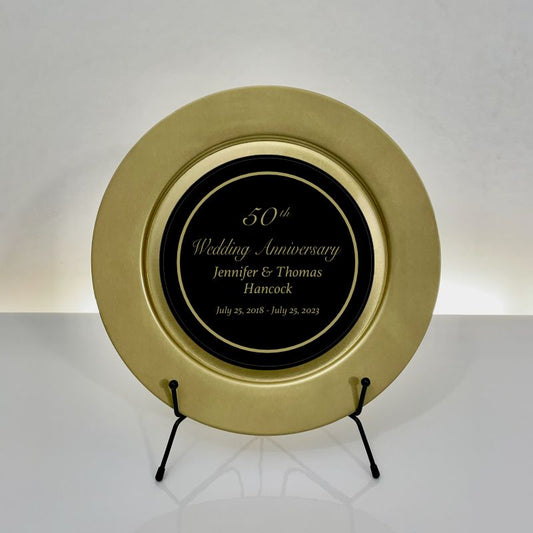 Brass Plate Engraved for 50th Wedding Anniversary - Personalized Engraved Gifts