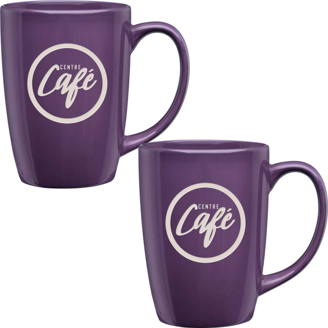 Set of 2 Engraved 16oz Ceramic Mugs ~ Argent - Personalized Engraved Gifts