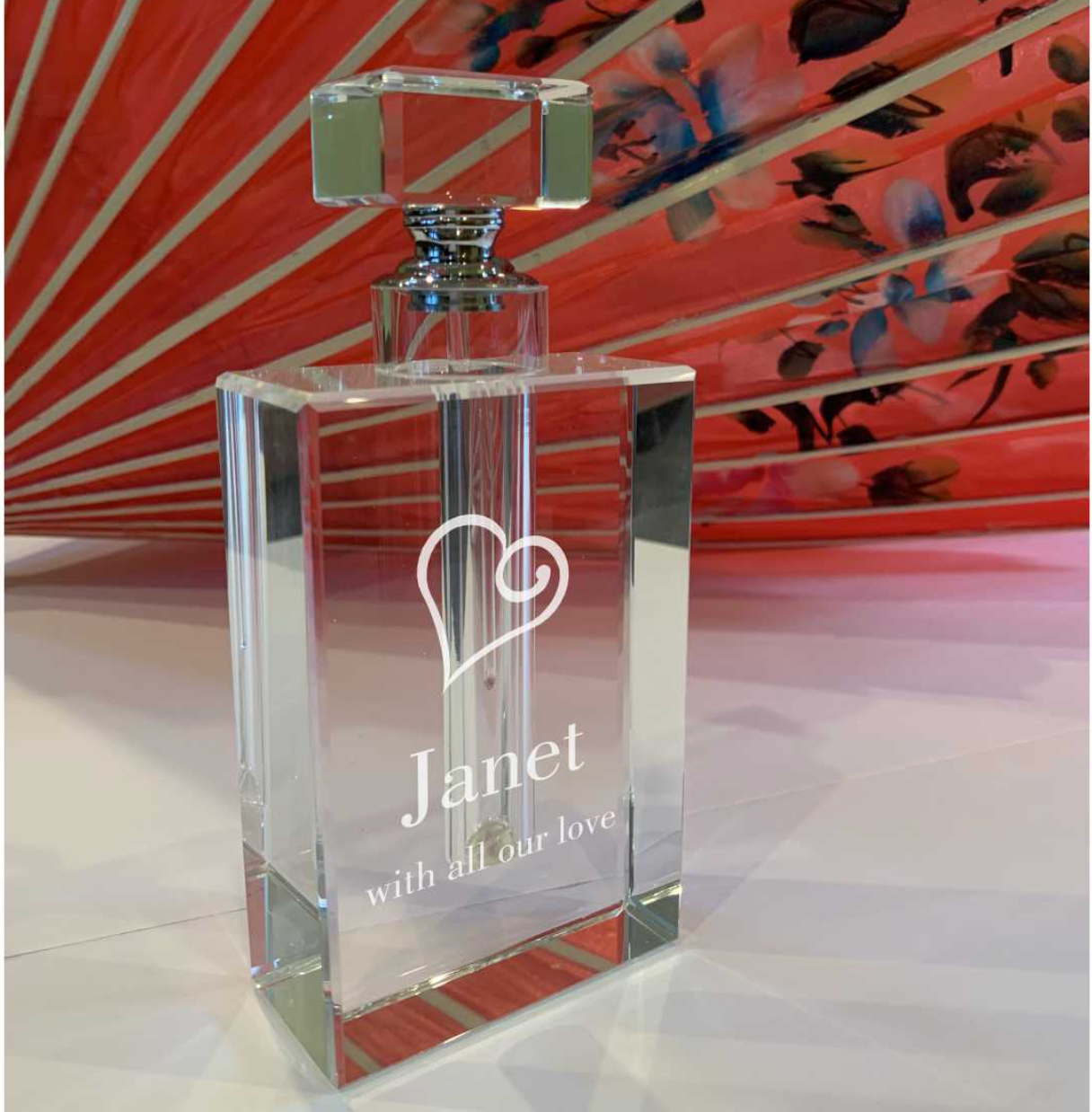 Personalized Elegant Crystal Perfume Bottle - Donna - Personalized Engraved Gifts