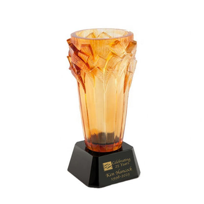 Personalized Liuli Crystal Vase Golden ~ Emmer - Personalized Engraved Gifts