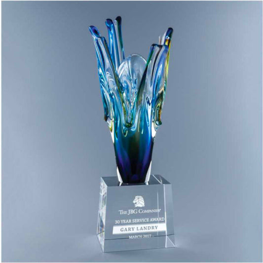 Personalized Art Glass Award Joyful Optimism - Personalized Engraved Gifts