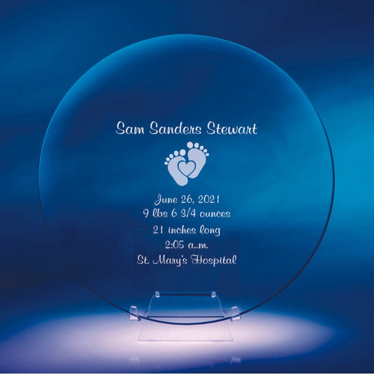 Personalized Baby Announcement Glass Plate - Personalized Engraved Gifts