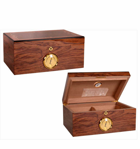 Personalized Bubinga Humidor with Black Walnut Finish- Batu - Personalized Engraved Gifts