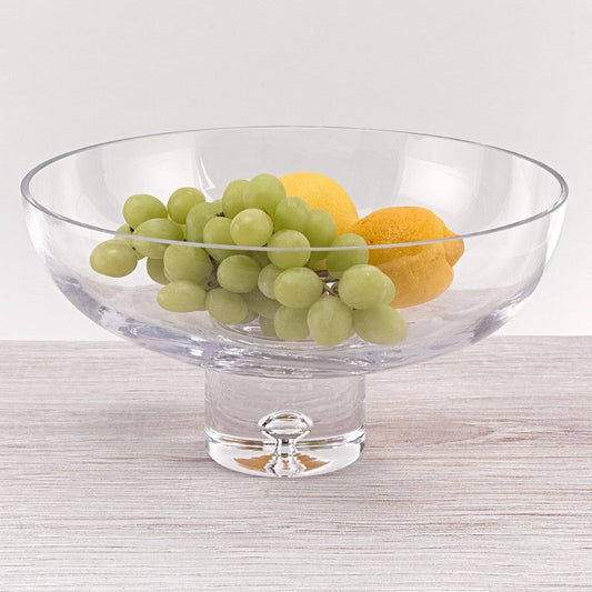 Personalized Crystal Centerpiece Bowl with Delightful Bubble Pedestal ~ Malory - Personalized Engraved Gifts