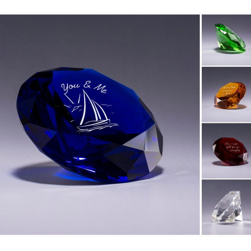 Personalized Crystal Diamond Paperweight - Personalized Engraved Gifts