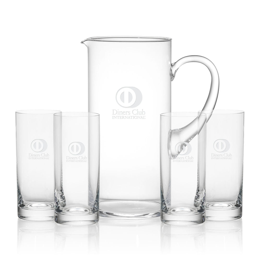 Personalized Tankard with 4 Ice Tea Glass Gift Set - Personalized Engraved Gifts