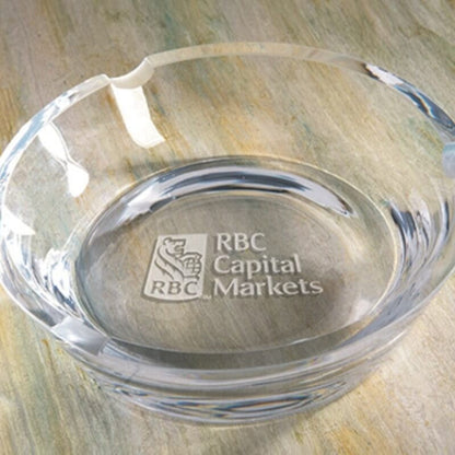 Personalized Engraved Round Glass Ashtray ~ Fuente - Personalized Engraved Gifts