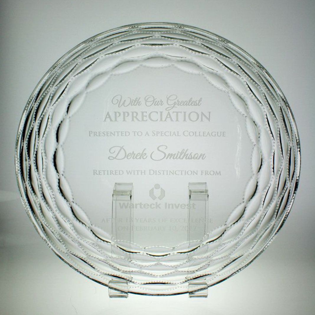 Personalized Glass Appreciation Plate - The Breeze - Personalized Engraved Gifts