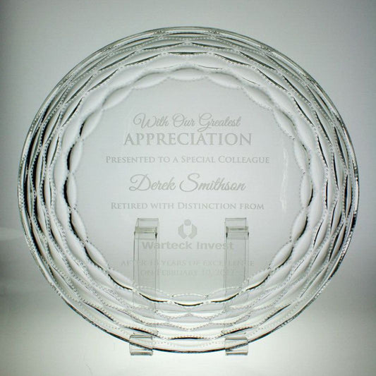 Personalized Glass Appreciation Plate - The Breeze - Personalized Engraved Gifts