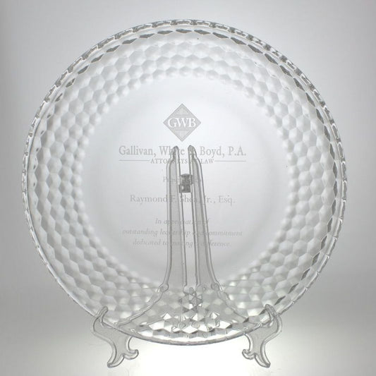 Personalized Glass Plate with Geometric Design Claire - Personalized Engraved Gifts