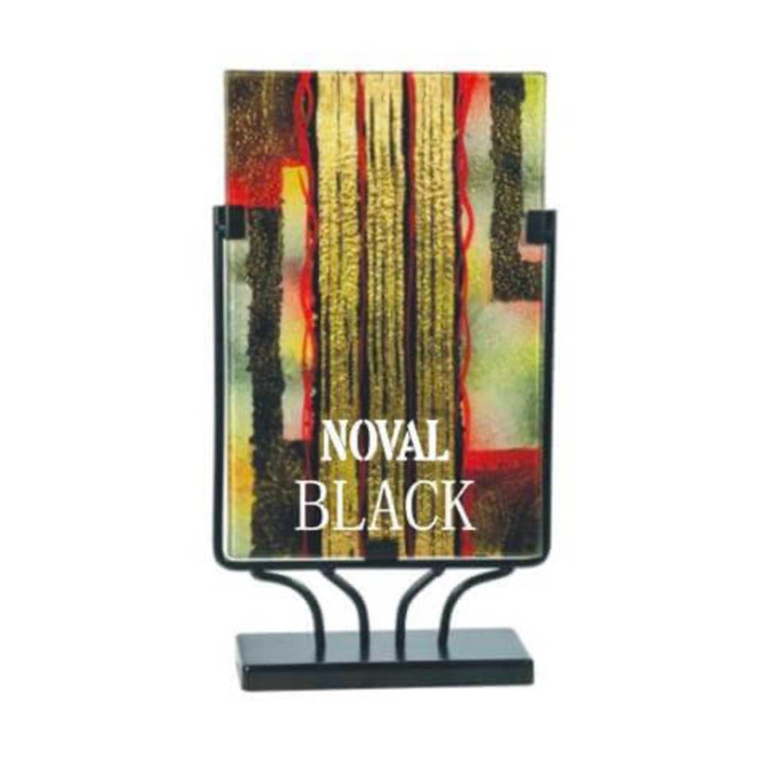 Personalized Gold Striped Art Glass Rectangle Plate Award - Personalized Engraved Gifts