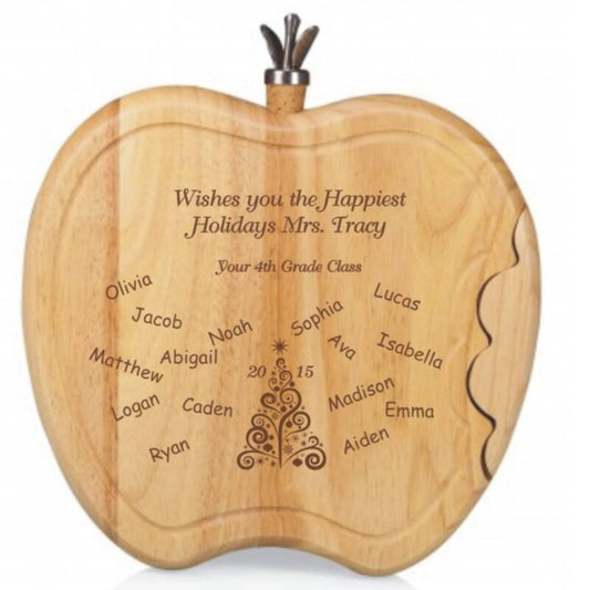 Personalized Laser Engraved Apple Shaped Cheese Board ~ Yakima - Personalized Engraved Gifts